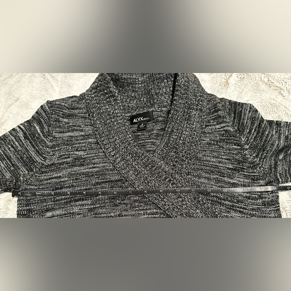 Alyx Heather Gray Asymmetrical Sweater Dress with Silver Buckle - Picture 4 of 9